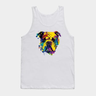 Colorful bulldog face art Tank Top